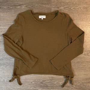 Olive Full Sleeve Length Cropped Shirt Knot Ties